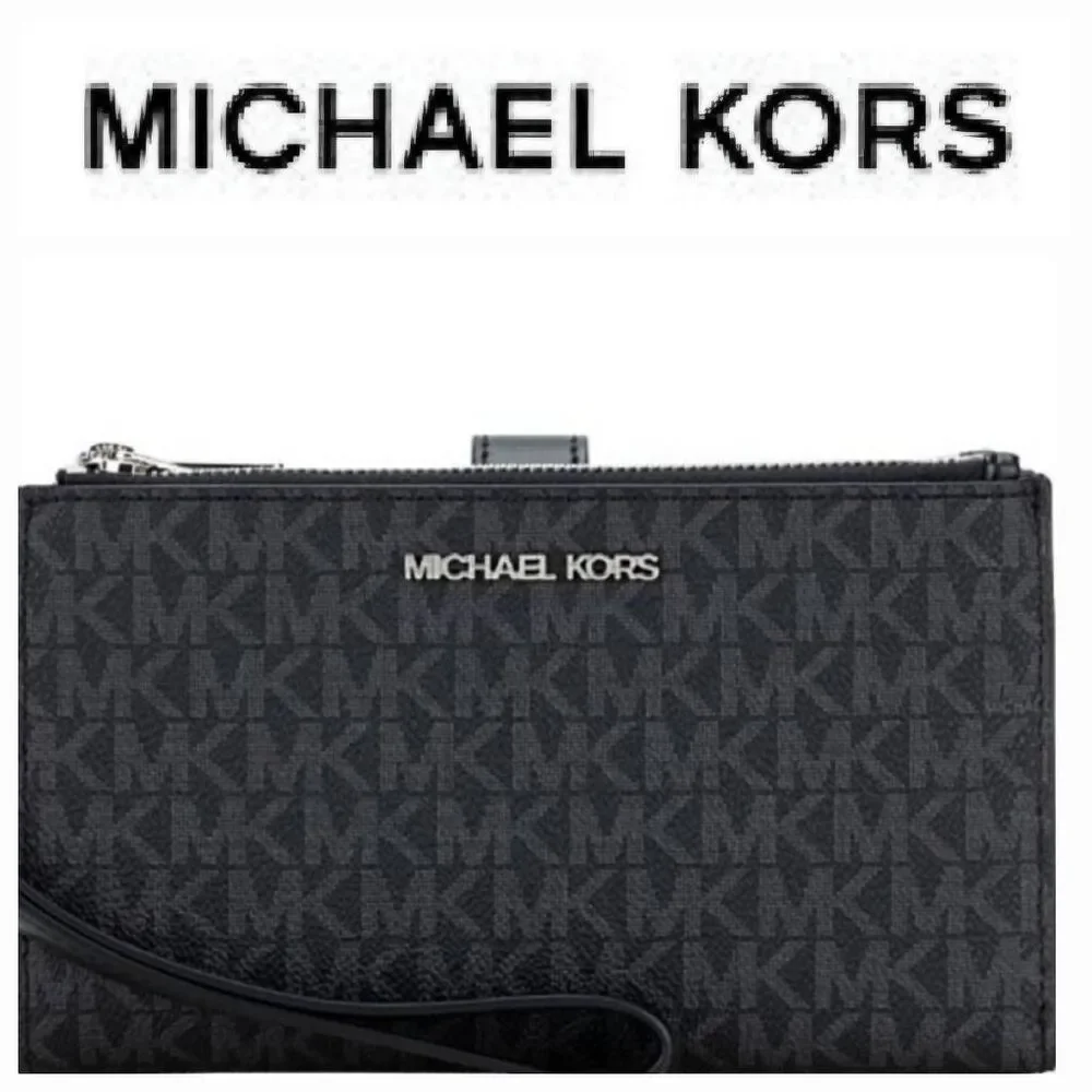 Michael Kors MK Logo Large Double Zip Wristlet